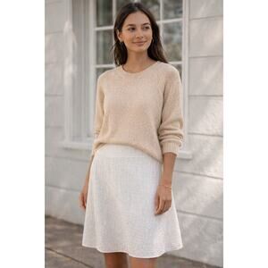 Croft & Barrow White A-Line Cotton Skirt Sz 18R Classic Cottagecore Minimalist